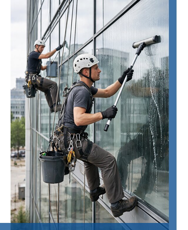 Мойка витражей альпинистами в Черкесске от 714 р. под ключ|ВЫСОТНИК-Чрк