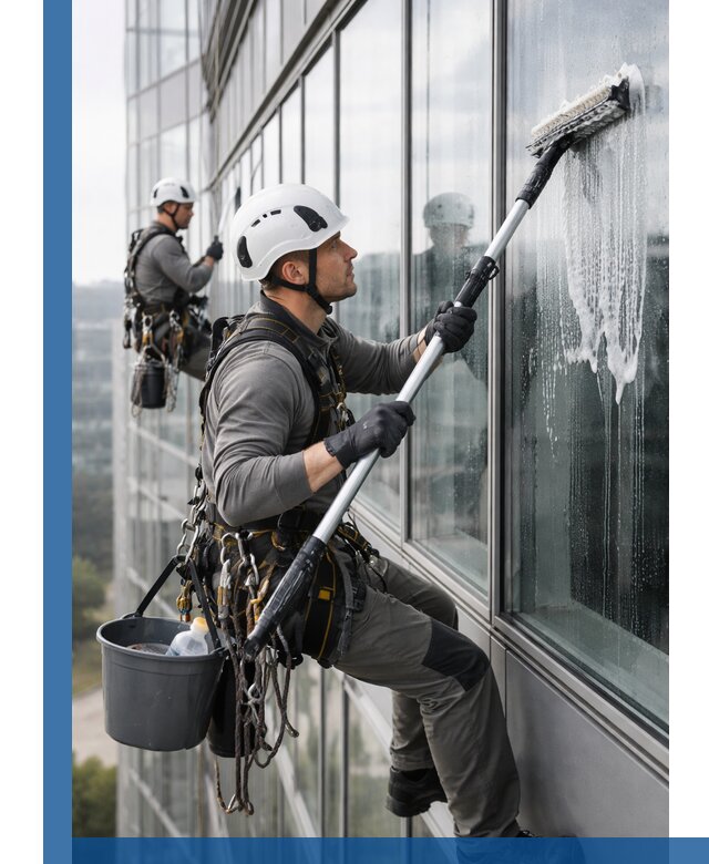 Высотная мойка сплошного остекления с выездом в Черкесске