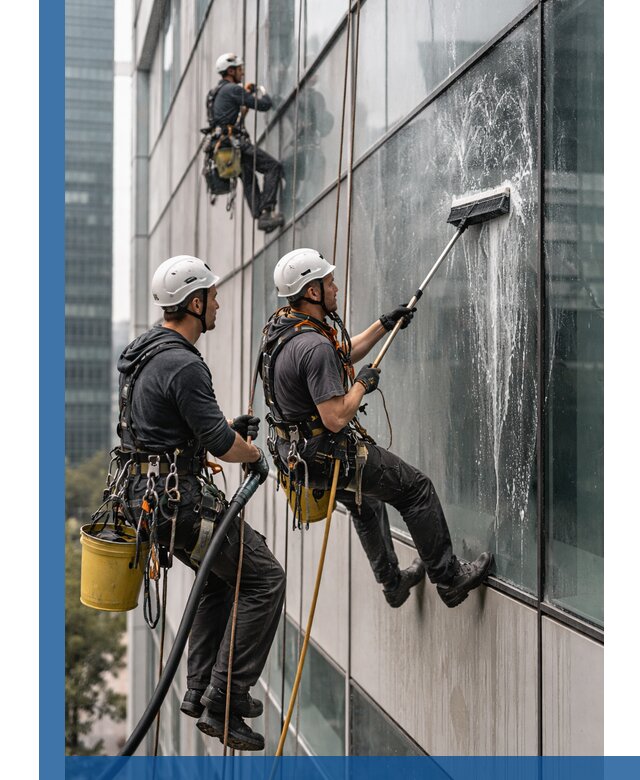 Профессиональная высотная мойка фасадов зданий в Черкесске