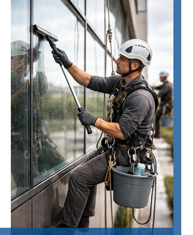 Мойка стеклянных фасадов в Черкесске от 204 р. | ВЫСОТНИК-Чрк