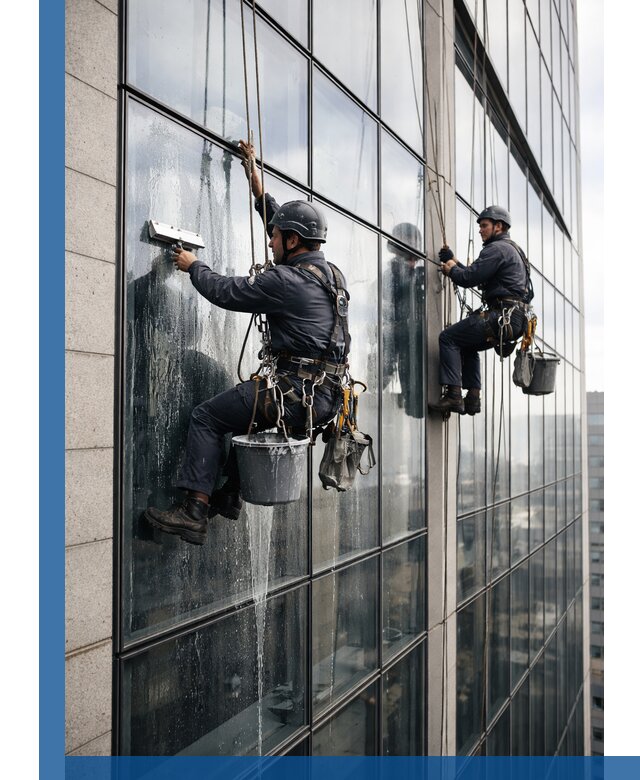 Профессиональная мойка стеклянных фасадов зданий в Черкесске