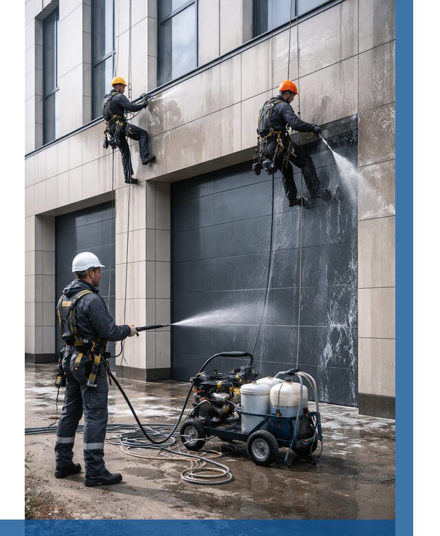 Послестроительная мойка фасада в Черкесске от 306 р. | ВЫСОТНИК-Чрк