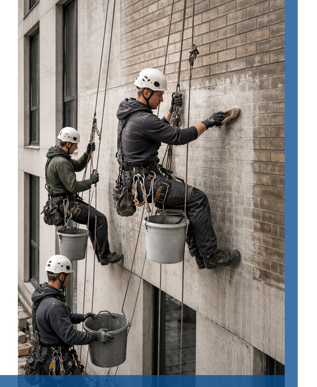 Удаление высолов с фасада в Черкесске от 255 р. | ВЫСОТНИК-Чрк