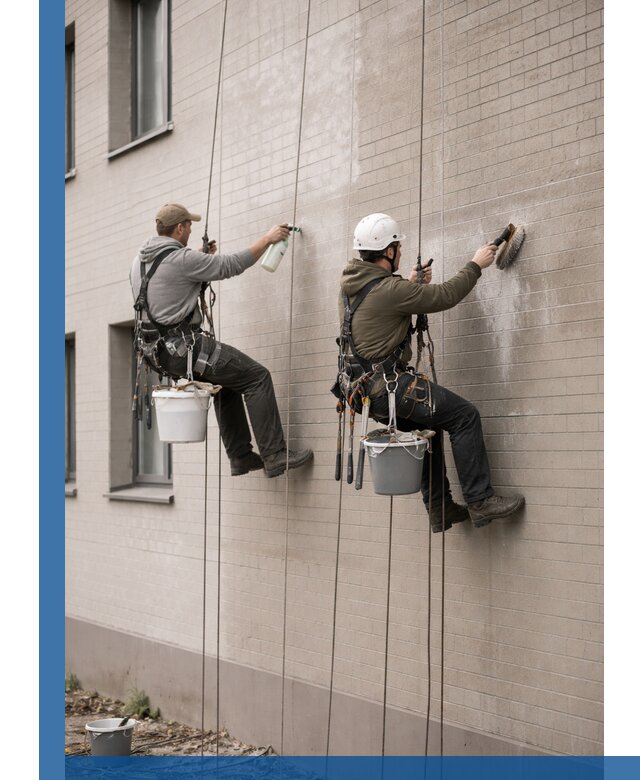 Удаление высолов с фасада зданий в Черкесске без повреждений и следов