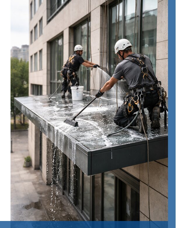 Мойка козырьков и навесов в Черкесске от 3569 р. | ВЫСОТНИК-Чрк