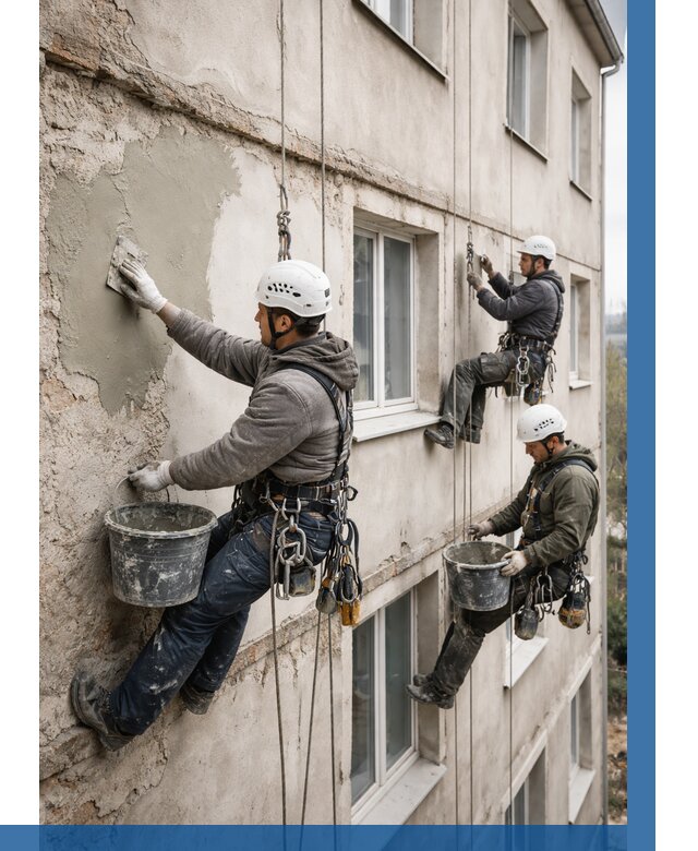 Ремонт штукатурного фасада в Черкесске от 765 р. под ключ | ВЫСОТНИК-Чрк