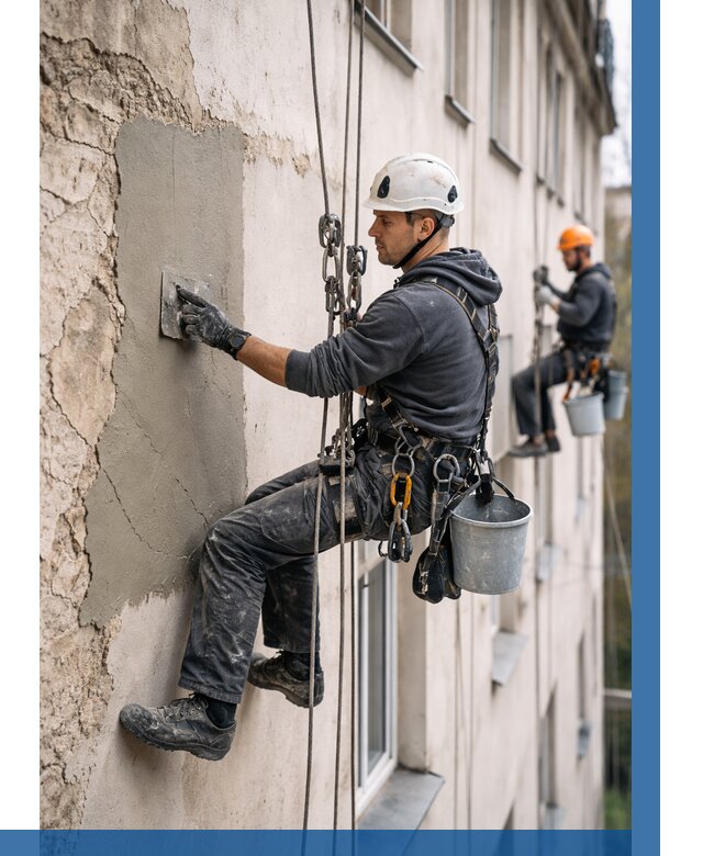 Восстановление штукатурки фасада в Черкесске от 1224 р. | ВЫСОТНИК-Чрк