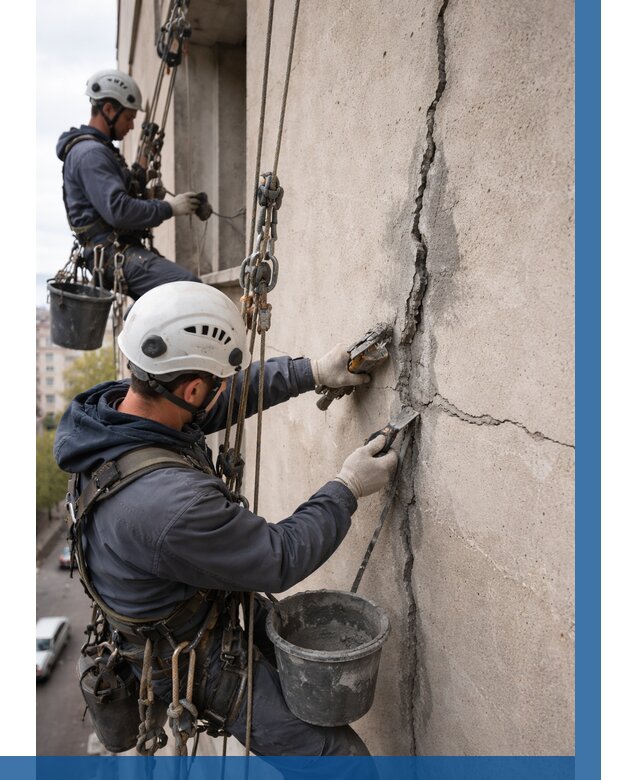 Заделка трещин на фасаде в Черкесске от 918 р. | ВЫСОТНИК-Чрк