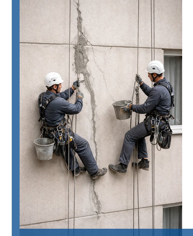 Заделка трещин на фасаде в Черкесске с гарантийным ремонтом