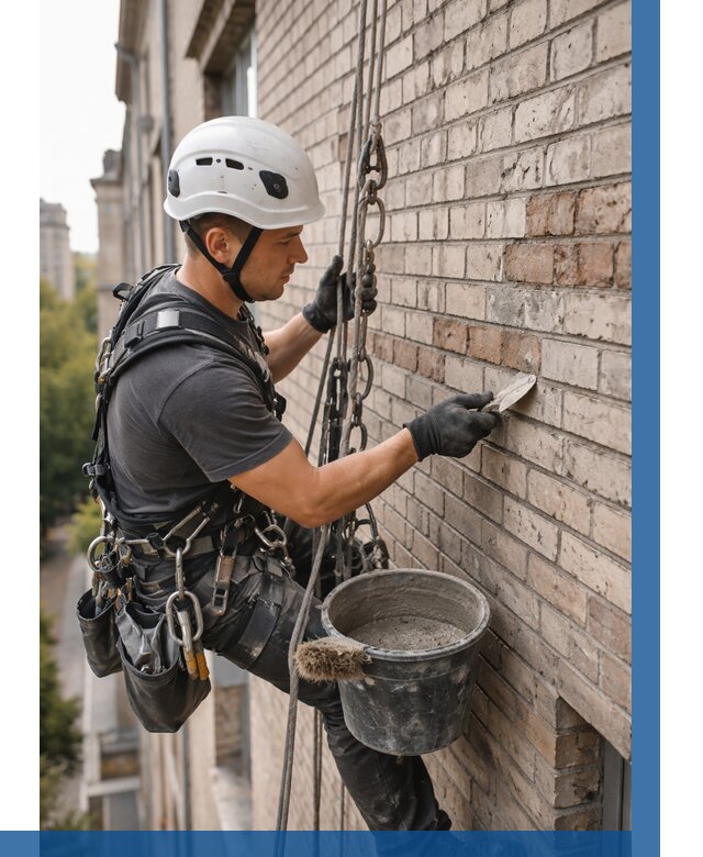 Ремонт кирпичной кладки фасада в Черкесске от 1835 р. | ВЫСОТНИК-Чрк