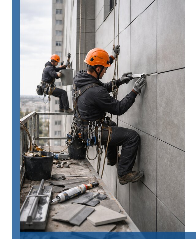 Профессиональный ремонт фасада из керамогранита в Черкесске