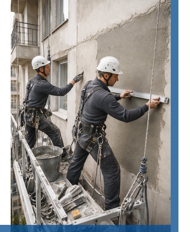 Штукатурка фасада на высоте в Черкесске от 918 р. | ВЫСОТНИК-Чрк