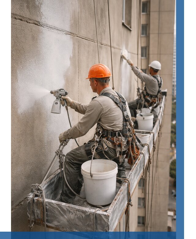 Грунтовка фасада на высоте в Черкесске от 122 р. | ВЫСОТНИК-Чрк