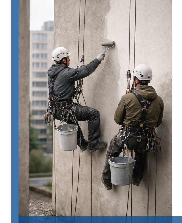 Покраска фасадов высотными альпинистами в Черкесске с гарантией