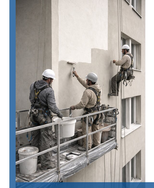 Покраска оштукатуренного фасада в Черкесске под ключ с гарантией