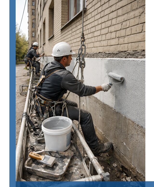 Окраска цоколя здания в Черкесске профессионально и надежно