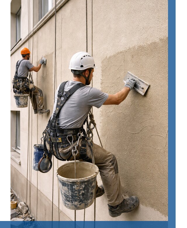 Декоративная штукатурка фасада в Черкесске от 1224 р. | ВЫСОТНИК-Чрк