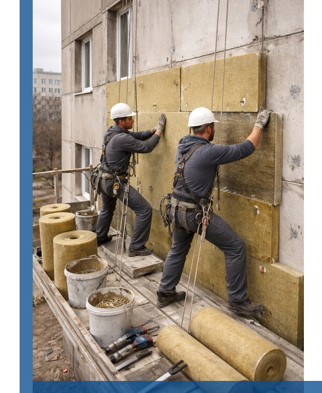 Утепление фасада минватой в Черкесске под ключ с гарантией