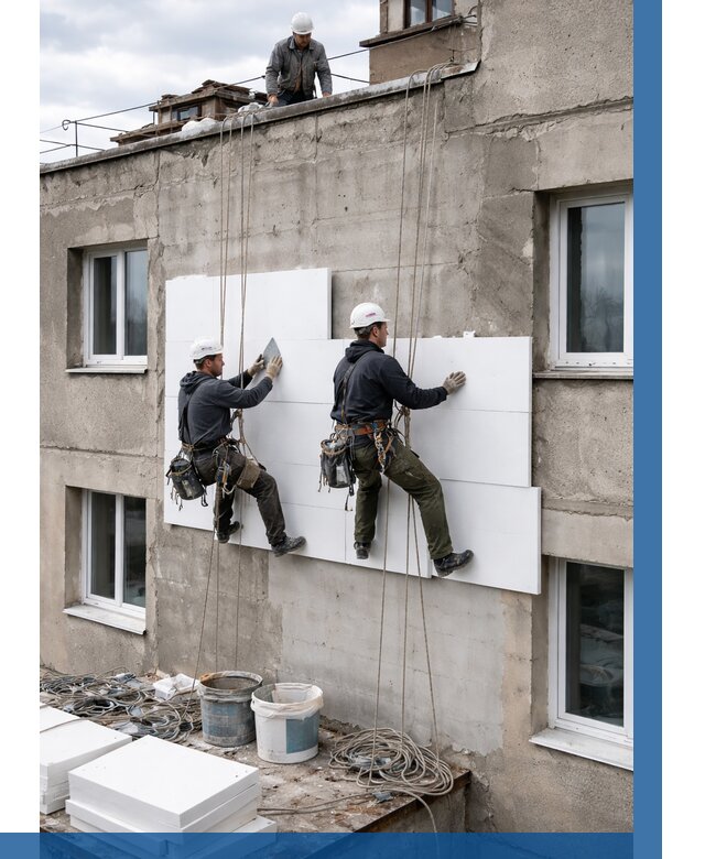 Утепление фасада пенополистиролом в Черкесске от 1835 р. | ВЫСОТНИК-Чрк