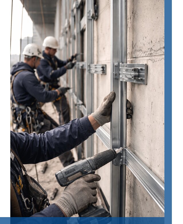 Монтаж подсистемы вентфасада в Черкесске от 867 р. | ВЫСОТНИК-Чрк