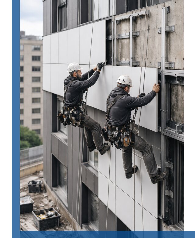 Монтаж композитных панелей фасада в Черкесске под ключ