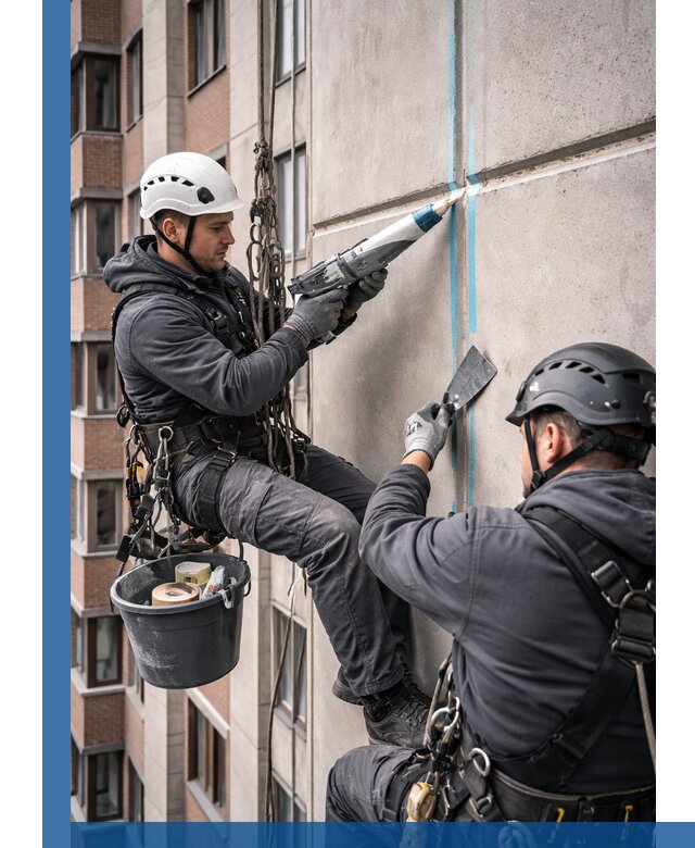 Вторичная герметизация швов фасада и кровли в Черкесске