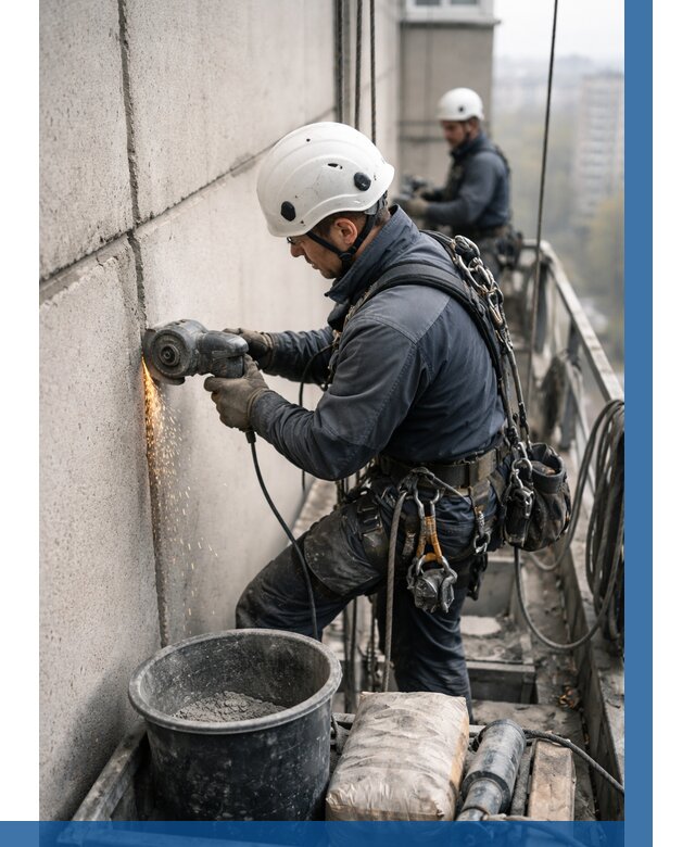 Штробление межпанельных швов в Черкесске от 1224 р. | ВЫСОТНИК-Чрк