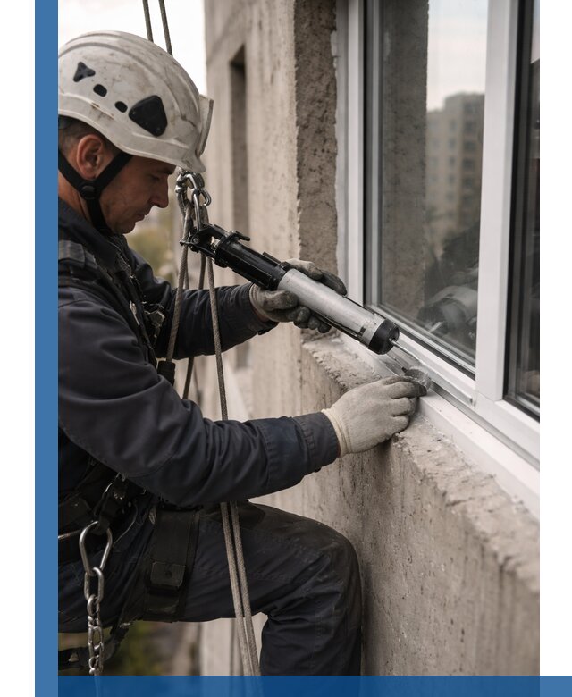 Герметизация оконных швов снаружи в Черкесске профессионально