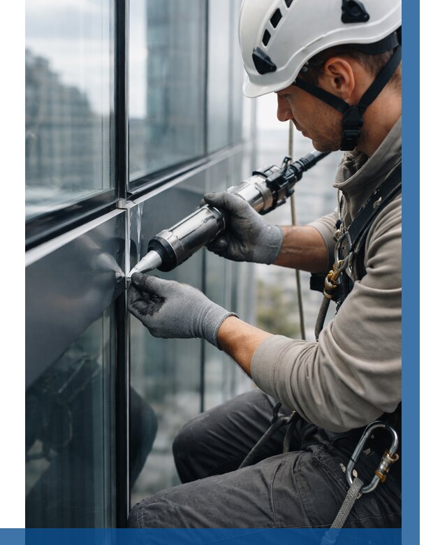 Герметизация стыков витража в Черкесске от 1224 р. | ВЫСОТНИК-Чрк