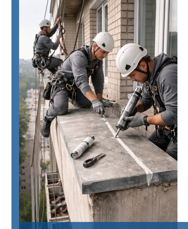 Герметизация балконного козырька в Черкесске профессионально