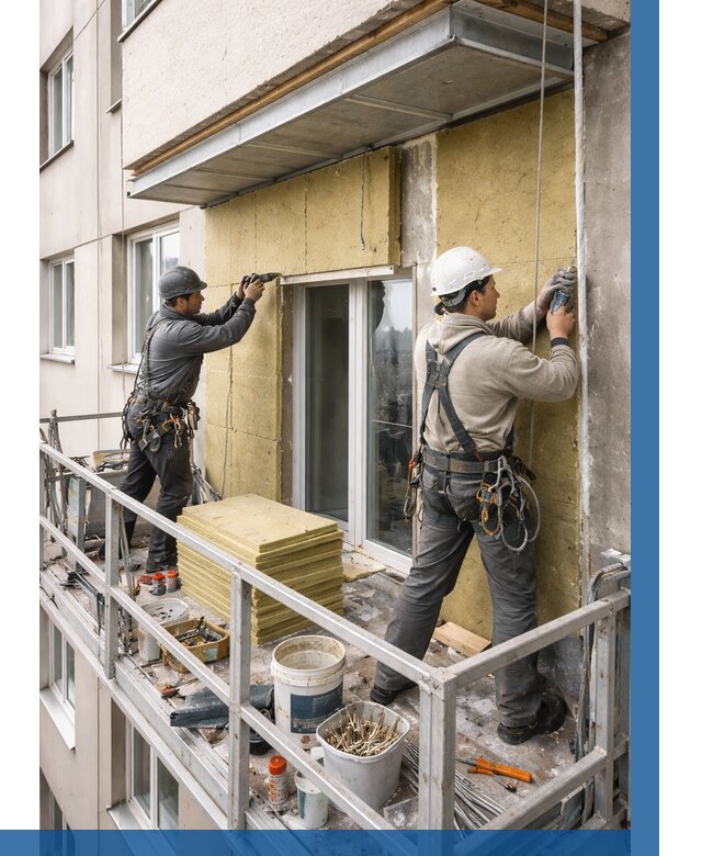 Утепление балкона снаружи в Черкесске от 1631 р. под ключ ВЫСОТНИК-Чрк