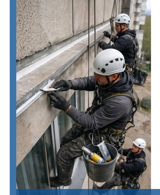 Герметизация примыкания балкона в Черкесске под ключ с гарантией