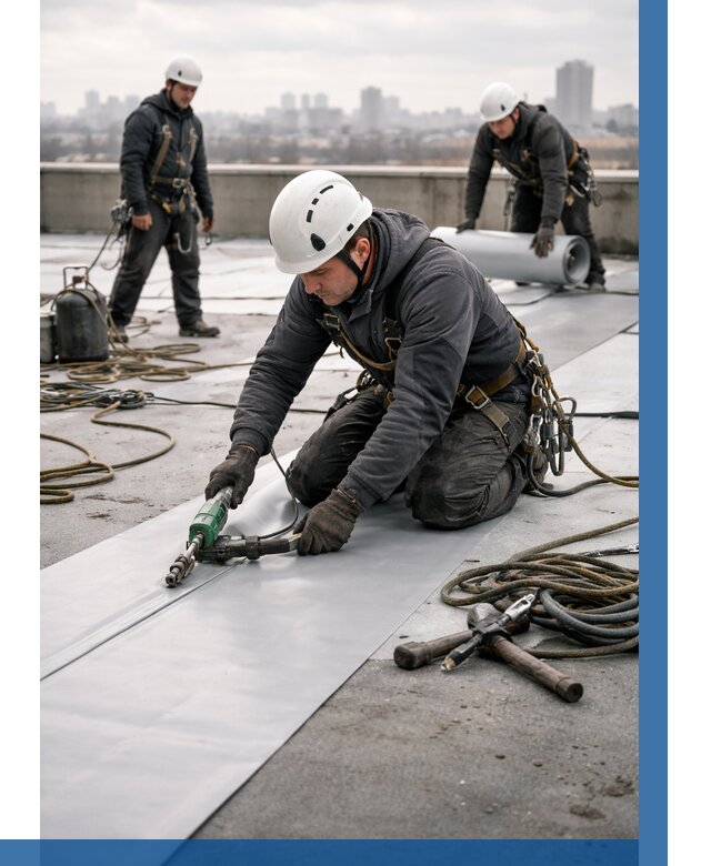 Ремонт мембранной кровли в Черкесске от 1835 р./м2 | ВЫСОТНИК-Чрк