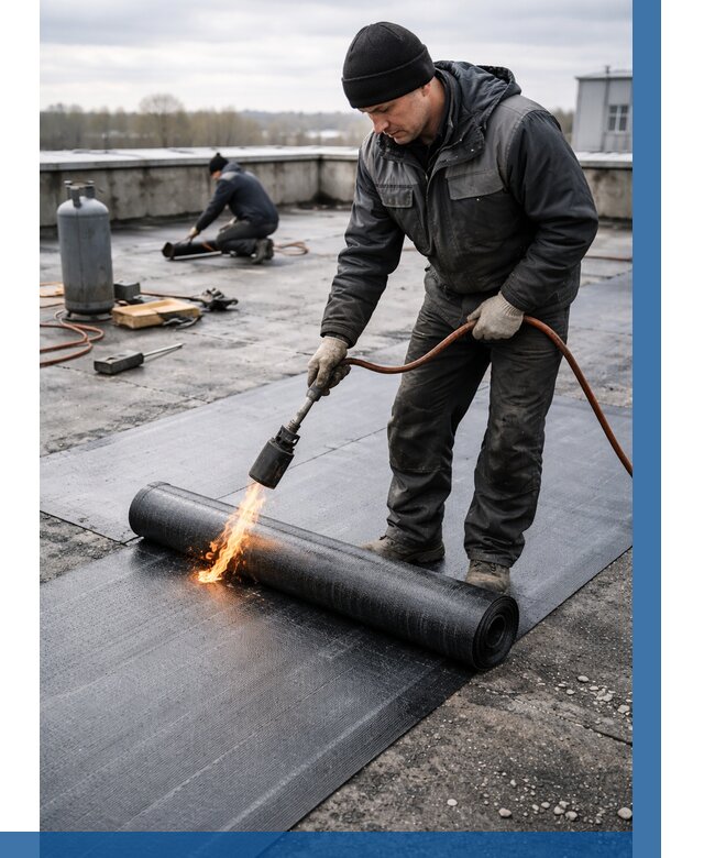 Ремонт наплавляемой кровли в Черкесске от 714 р. | ВЫСОТНИК-Чрк