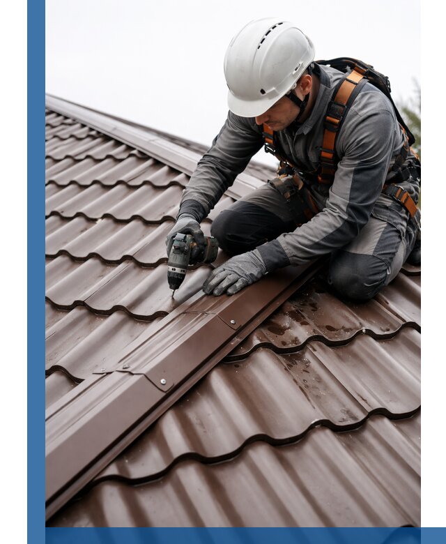 Ремонт металлочерепицы на крыше в Черкесске профессионально