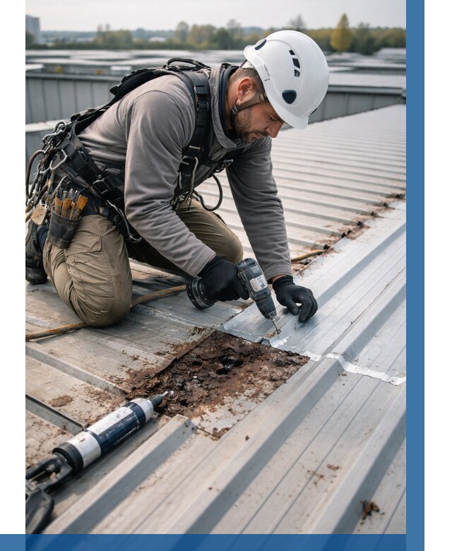 Ремонт профнастила на кровле в Черкесске от 714 р. | ВЫСОТНИК-Чрк