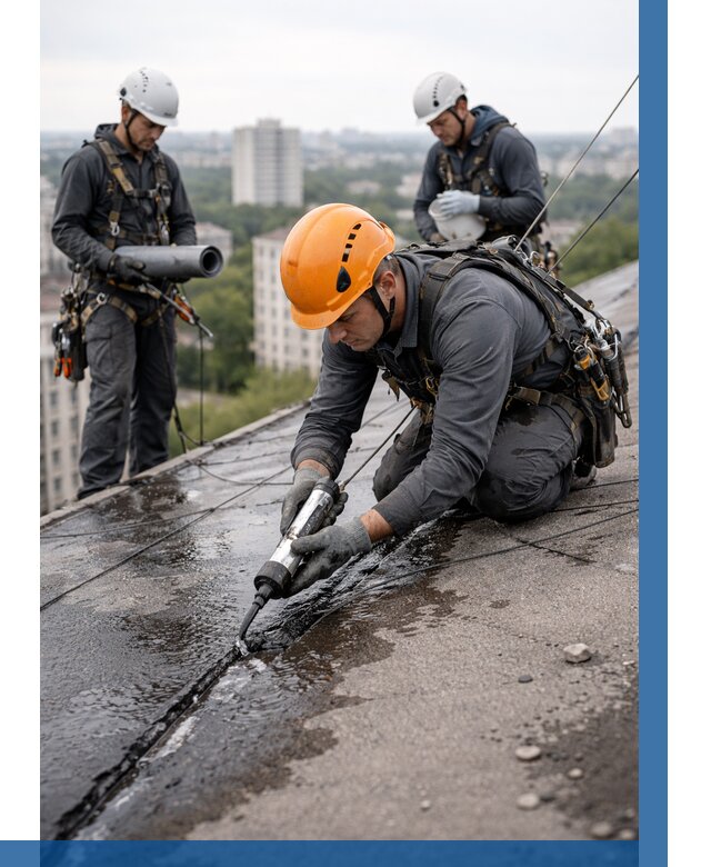 Устранение протечек кровли в Черкесске от 12235 р. | ВЫСОТНИК-Чрк