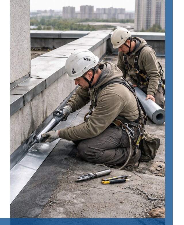 Ремонт кровельных примыканий в Черкесске от 1224 р. | ВЫСОТНИК-Чрк