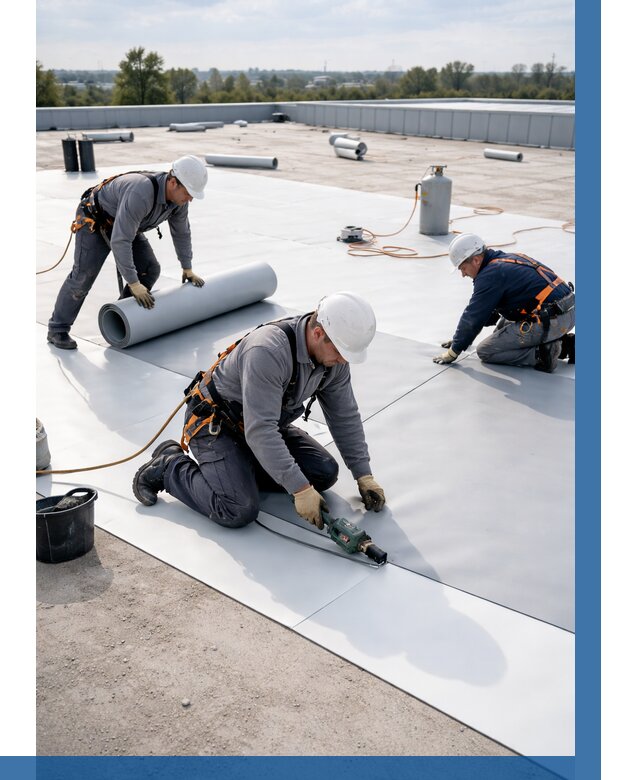 Монтаж мембранной кровли под ключ в Черкесске от 1224 р. | ВЫСОТНИК-Чрк