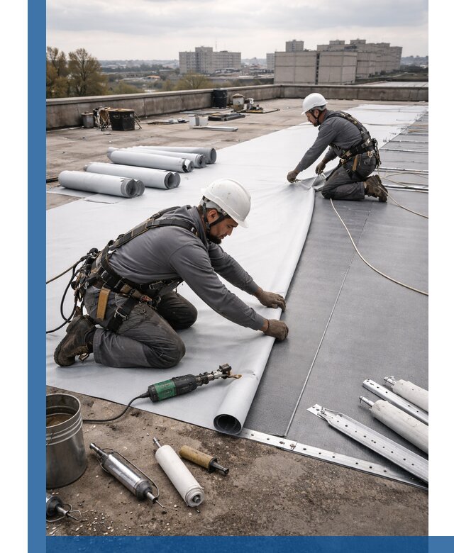 Монтаж мембранной кровли в Черкесске для промышленных зданий