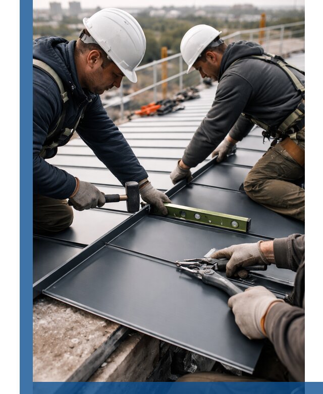 Монтаж фальцевой кровли в Черкесске для промышленных зданий