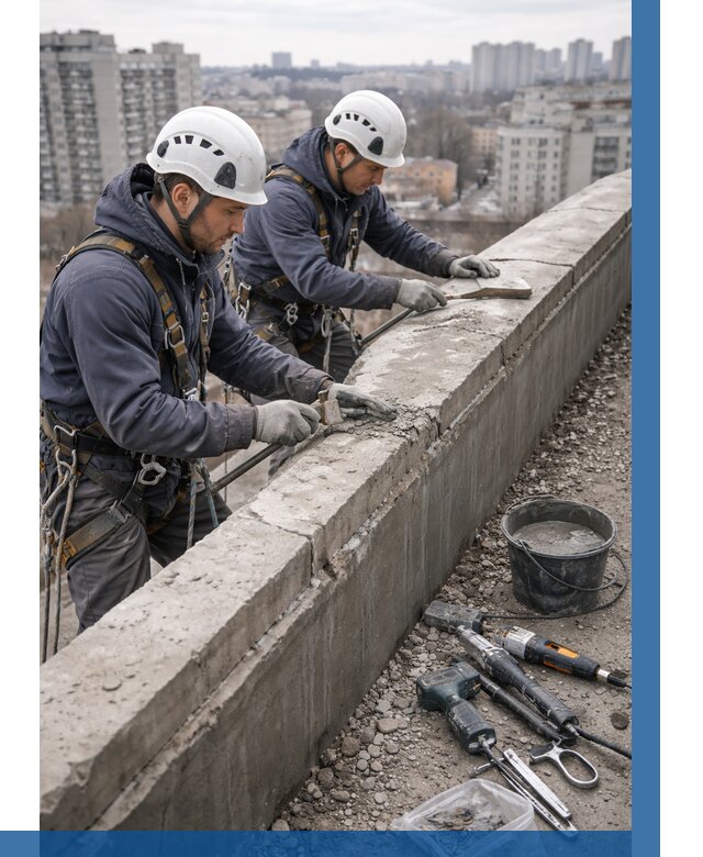 Ремонт парапета на кровле в Черкесске от 1529 р. | ВЫСОТНИК-Чрк