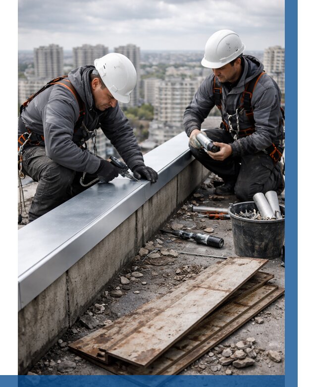 Замена парапетных крышек под ключ в Черкесске от 1224 р. | ВЫСОТНИК-Чрк