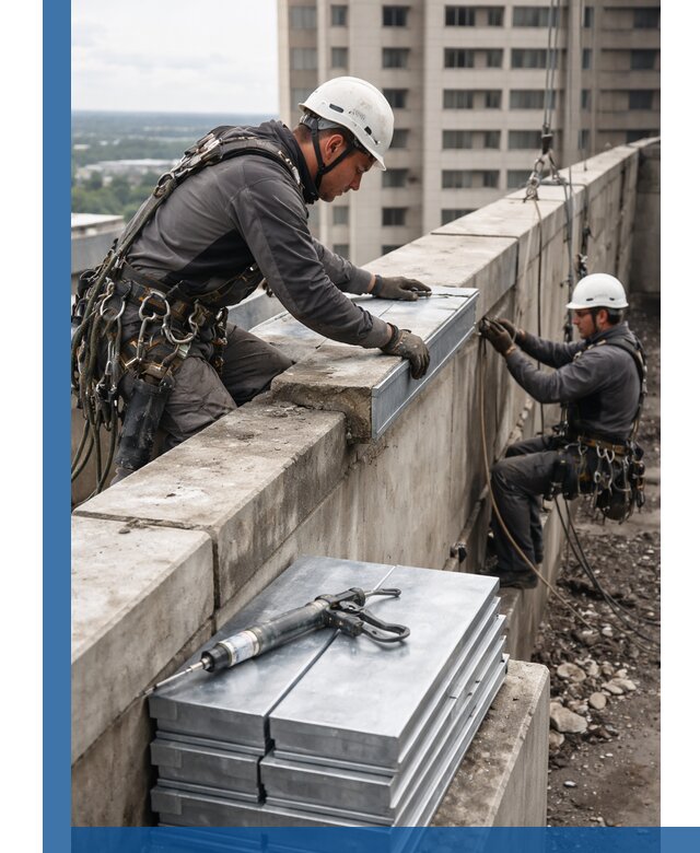 Замена парапетных крышек и установка новых в Черкесске