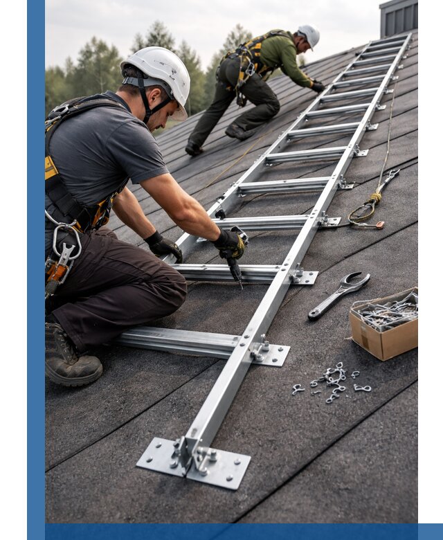 Профессиональный монтаж кровельной лестницы в Черкесске под ключ