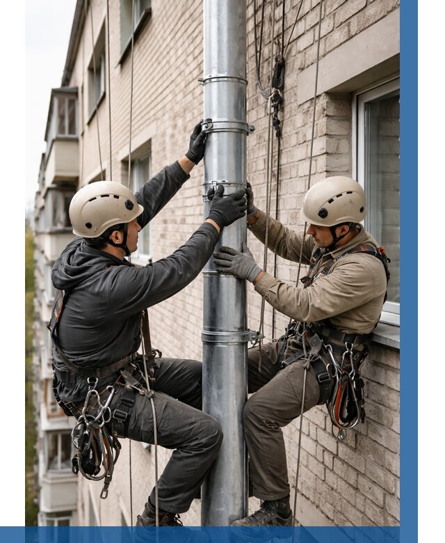 Замена водосточных труб в Черкесске от 6627 р. | ВЫСОТНИК-Чрк