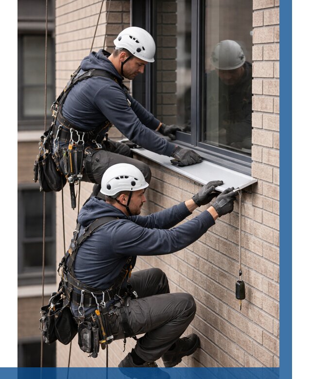 Монтаж оконных отливов под ключ в Черкесске от 3569 р. | ВЫСОТНИК-Чрк