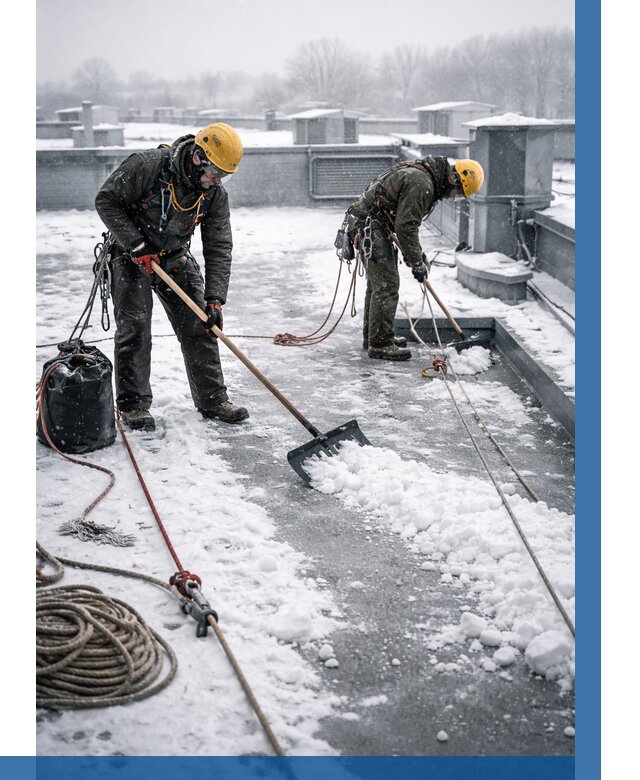 Очистка крыши от снега в Черкесске от 7647 р. | ВЫСОТНИК-Чрк