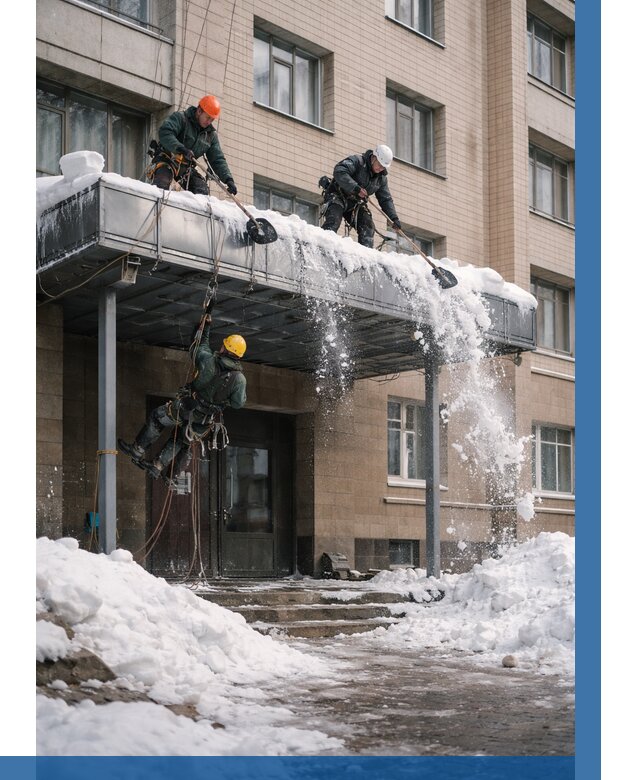 Очистка козырьков от снега в Черкесске от 3569 р. | ВЫСОТНИК-Чрк