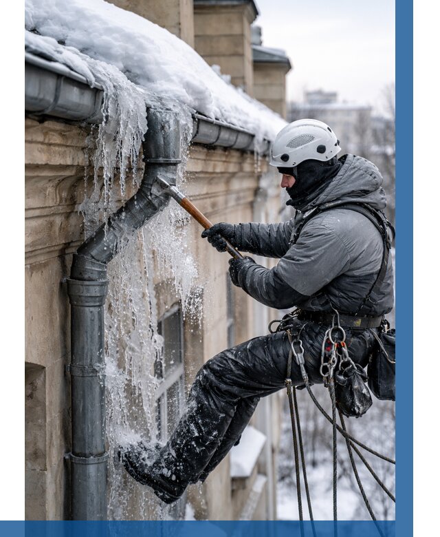 Очистка водостоков от льда в Черкесске от 3569 р. | ВЫСОТНИК-Чрк